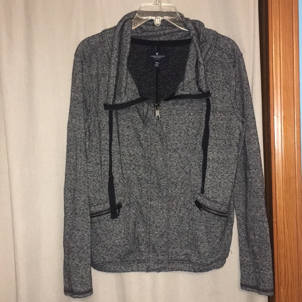 Gray zip up sweater